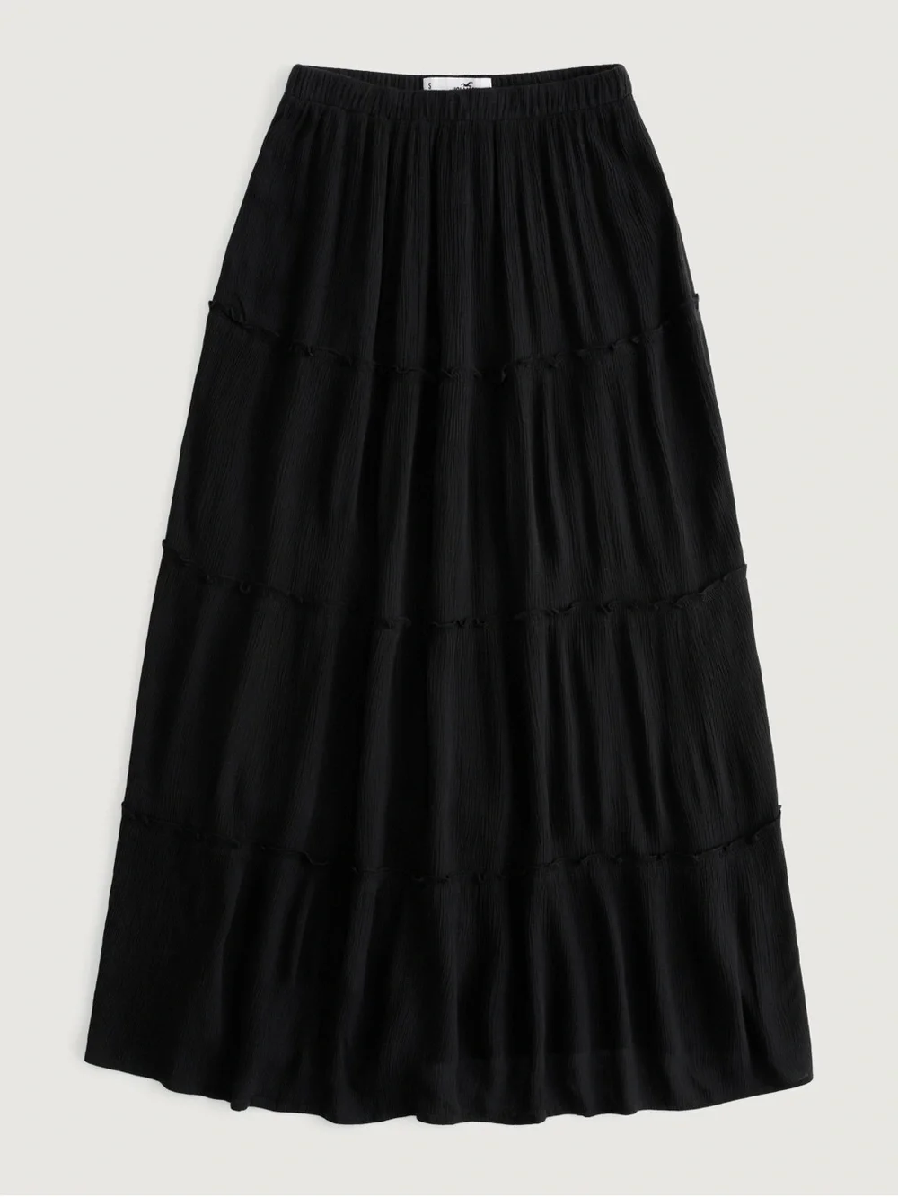 HOLLISTER Black Tiered Maxi Skirt Whimsical Y2k 2000s Western Boho - Picture 2 of 6